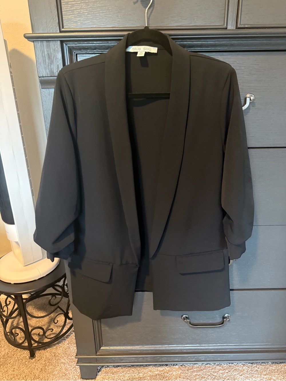 Blue Sol Black Shawl Collar Blazer